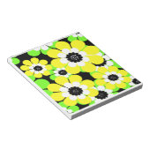 Gele groene bloemen notitieblok (Schuin)
