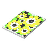 Gele groene bloemen notitieblok (Linkerzijde)