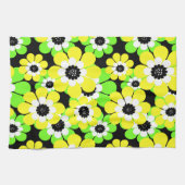 Gele groene bloemen theedoek (Horizontaal)