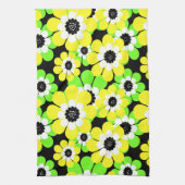 Gele groene bloemen theedoek (Verticaal)