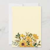 Gele groene bloemen verjaardag kaart (Achterkant)