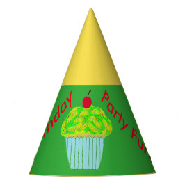 Gele groene cupcake Birthday Petten Feesthoedjes