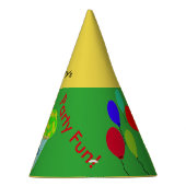 Gele groene cupcake, gepersonaliseerde Birthday Pe Feesthoedjes (Rechts)