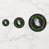 Gele groene dame in White Ghost Halloween Confetti (Voorkanten)