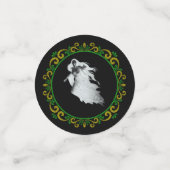 Gele groene dame in White Ghost Halloween Confetti (Kleine voorkant)