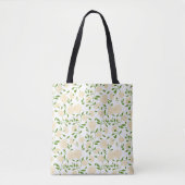 Gele groene Dandelion Wildflower Garden Tote Bag (Voorkant)