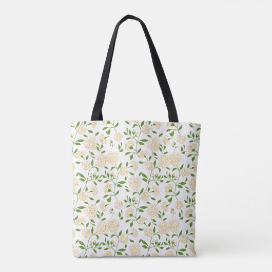 Gele groene Dandelion Wildflower Garden Tote Bag (Achterkant)