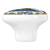 Gele Groene Eend Europese Folk Animal Art Keramische Knop (Zijkant)