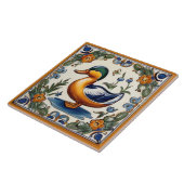 Gele Groene Eend Europese Folk Animal Art Tegeltje (Zijkant)