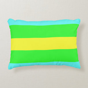 Gele groene en blauwe brede strepen van STaylor Decoratief Kussen