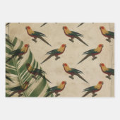  gele, groene en rode vogels inpakpapier vel (Voorkant 2)