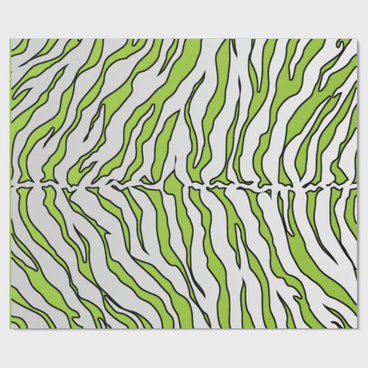 Gele groene en witte tijgerstrepen — dierlijke afd cadeaupapier (Vlak)