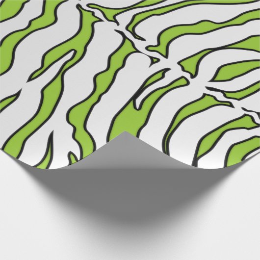 Gele groene en witte tijgerstrepen — dierlijke afd cadeaupapier (Hoek)