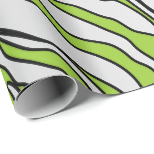 Gele groene en witte tijgerstrepen — dierlijke afd cadeaupapier (Rol Hoek)