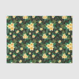 Gele groene Floral botanische ontkleurde kraft Tissuepapier