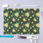 Gele groene Floral botanische ontkleurde kraft Tissuepapier (Craft)