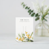 Gele groene goudvlek Foliage Hair Clip Holder Visitekaartje (Staand voorkant)