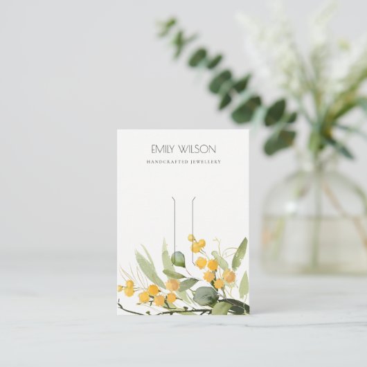 Gele groene goudvlek Foliage Hair Clip Holder Visitekaartje (Staand voorkant)