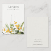 Gele groene goudvlek Foliage Hair Clip Holder Visitekaartje (Voorkant / Achterkant)