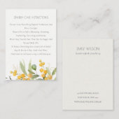 Gele groene goudvlek olierijzorg visitekaartje (Voorkant / Achterkant)