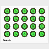 Gele groene Happy Halloween Grave Yard Ronde Sticker (Vel)