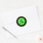 Gele groene Happy Halloween Grave Yard Ronde Sticker (Envelop)