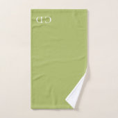 Gele groene initialen minimalistisch bad handdoek (Handdoek)