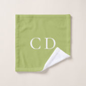 Gele groene initialen minimalistisch bad handdoek (Wasdoekje)