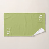 Gele groene initialen minimalistisch bad handdoek (Handdoek)