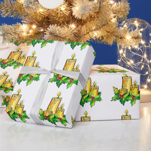 Gele groene kerst cadeaupapier (Feestdagen)