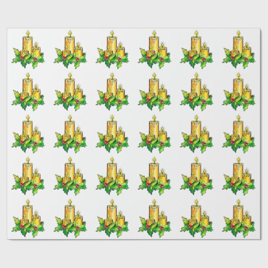 Gele groene kerst cadeaupapier (Vlak)