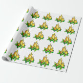 Gele groene kerst cadeaupapier (Uitgerold)