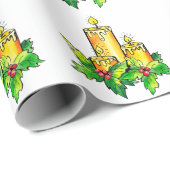 Gele groene kerst cadeaupapier (Rol Hoek)