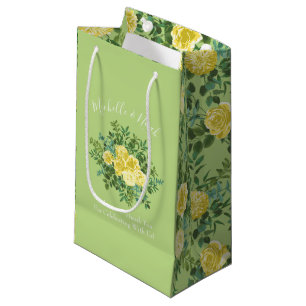 Gele & Groene Lente Roos Vintage Bruiloft Klein Cadeauzakje