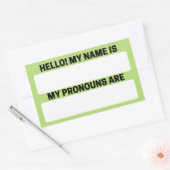 Gele groene naam en ronoun-labels rechthoekige sticker (Envelop)