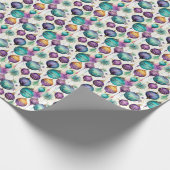 Gele, groene, Paarse elegante Ornamenten Cadeaupapier (Hoek)