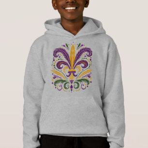 Gele, groene paarse fleur de lis veren