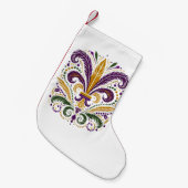 Gele, groene paarse fleur de lis veren kleine kerstsok (Voorkant (Hangend))