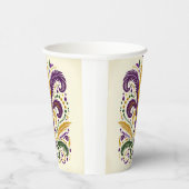 Gele, groene paarse fleur de lis veren papieren bekers (Rechts)