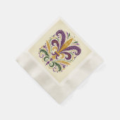 Gele, groene paarse fleur de lis veren servet (Hoek)