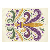 Gele, groene paarse fleur de lis veren tafelkleed (Voorkant (Horizontaal))