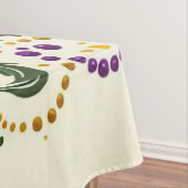 Gele, groene paarse fleur de lis veren tafelkleed (Voorbeeld)