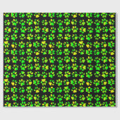 Gele Groene Paw Prints - Inpakpapier (Vlak)