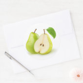 Gele groene peren ronde sticker (Envelop)