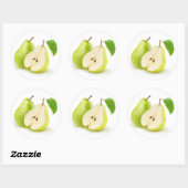 Gele groene peren ronde sticker (Vel)