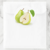 Gele groene peren ronde sticker (Tas)