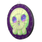 Gele groene ruimte Oogkleurige schedel Tekenen Dartbord (Voorkant Rechts)