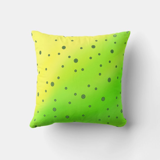 Gele groene stippen kussen (Achterkant)