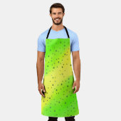 Gele groene stippen schort (Gedragen)