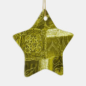 Gele groene structuur voor patchwerk keramisch ornament (Rechts)